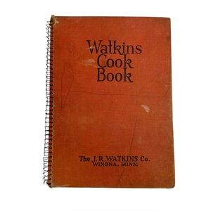 Vintage 1936 Watkins Cook Book Spiral Bound Red Cover